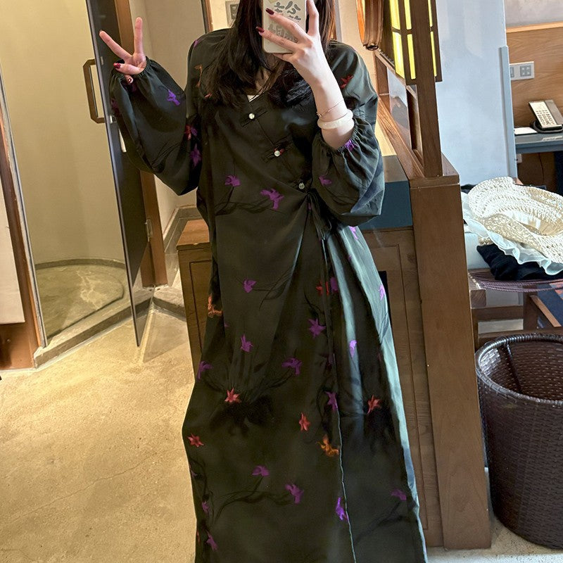 Women's  Floral-print Comfortable Dress