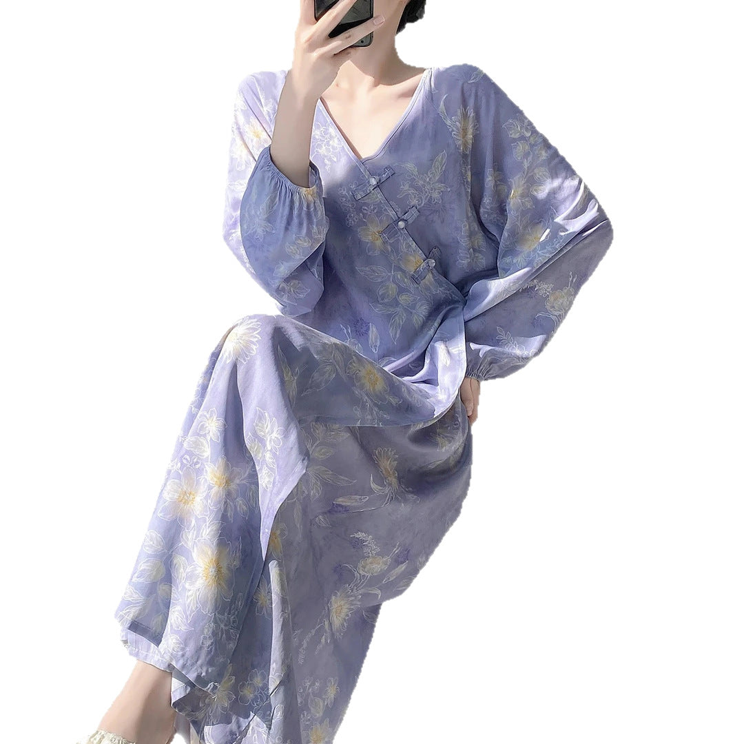 Women's  Floral-print Comfortable Dress