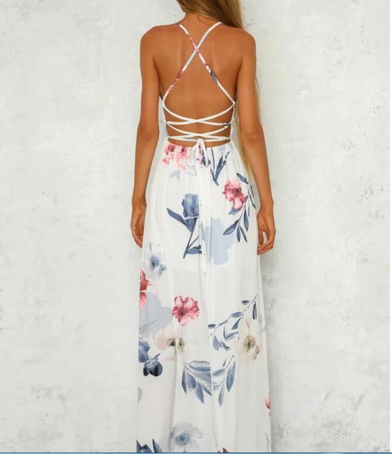 Elegant american Floral Printed Maxi Long  Printed Big Dresses