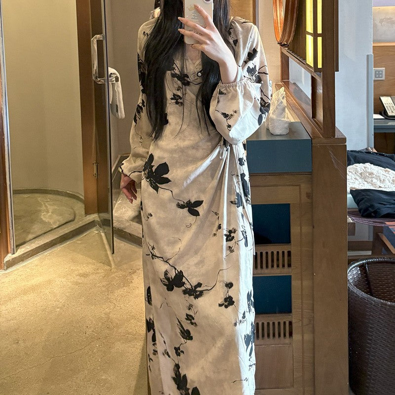 Women's  Floral-print Comfortable Dress