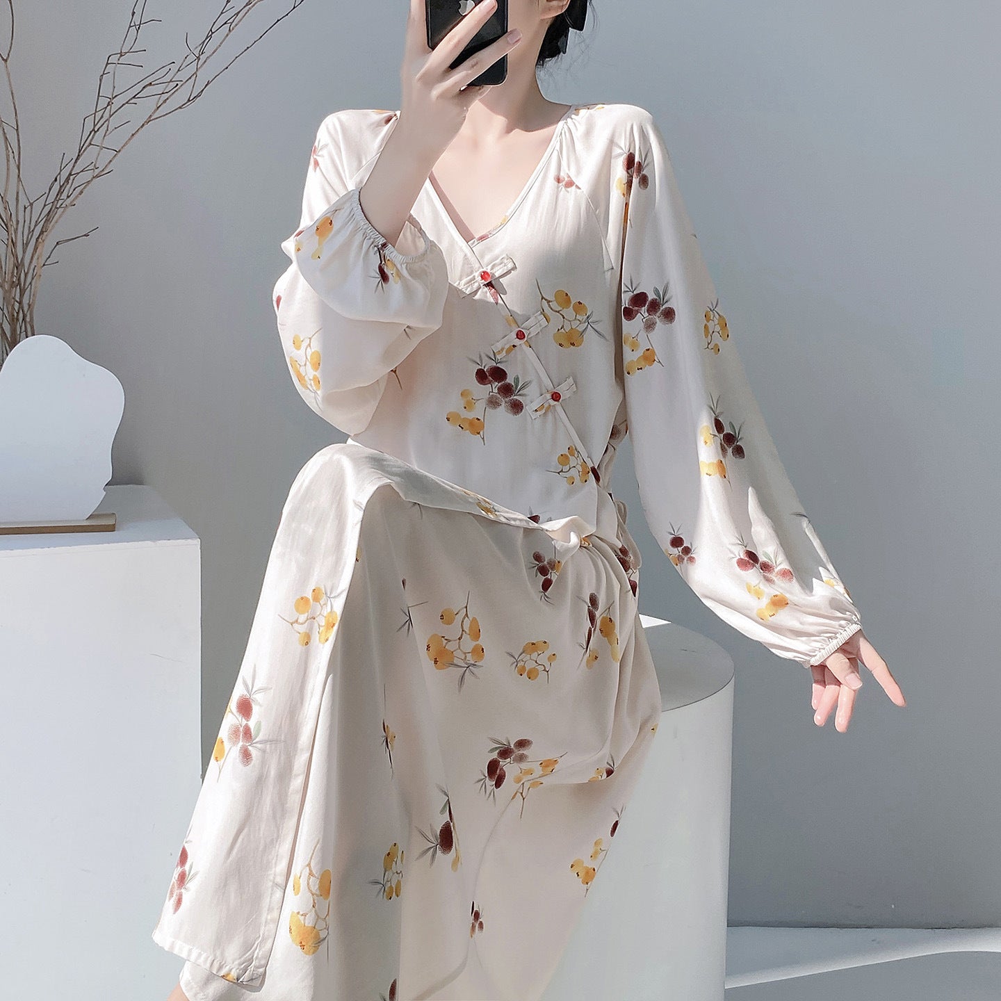 Women's  Floral-print Comfortable Dress