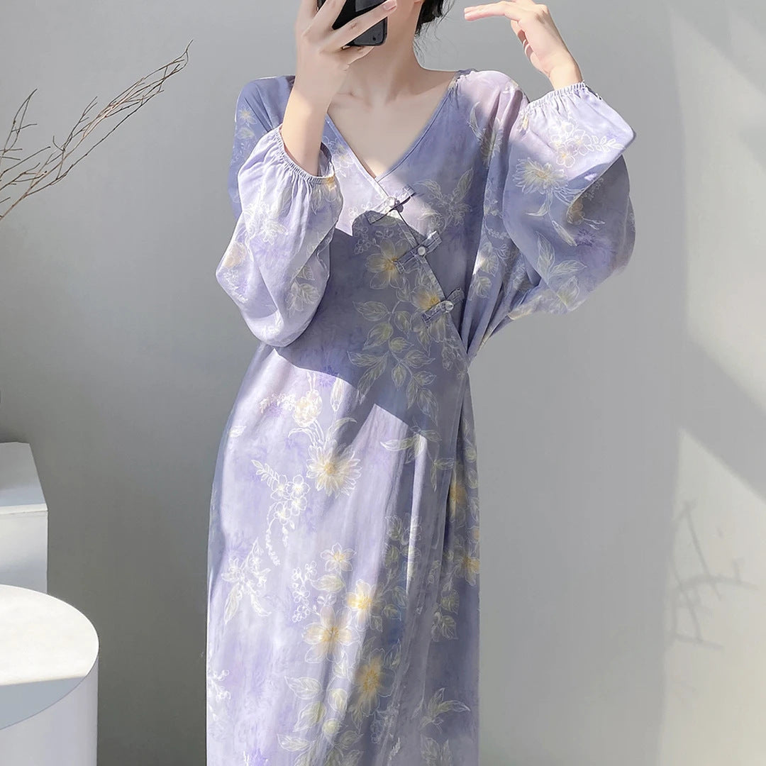 Women's  Floral-print Comfortable Dress