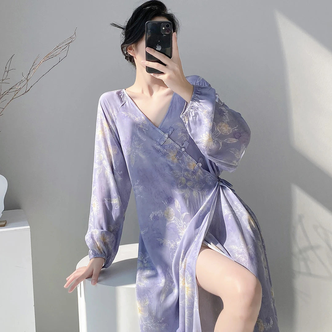 Women's  Floral-print Comfortable Dress