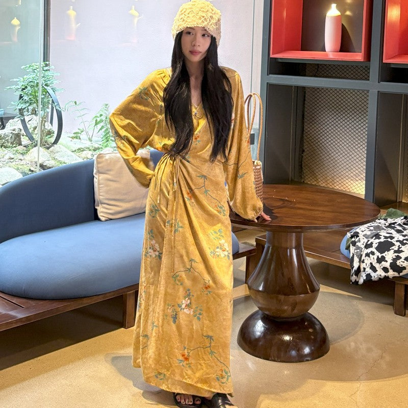 Women's  Floral-print Comfortable Dress