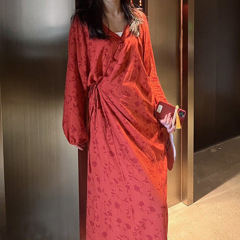 Women's  Floral-print Comfortable Dress