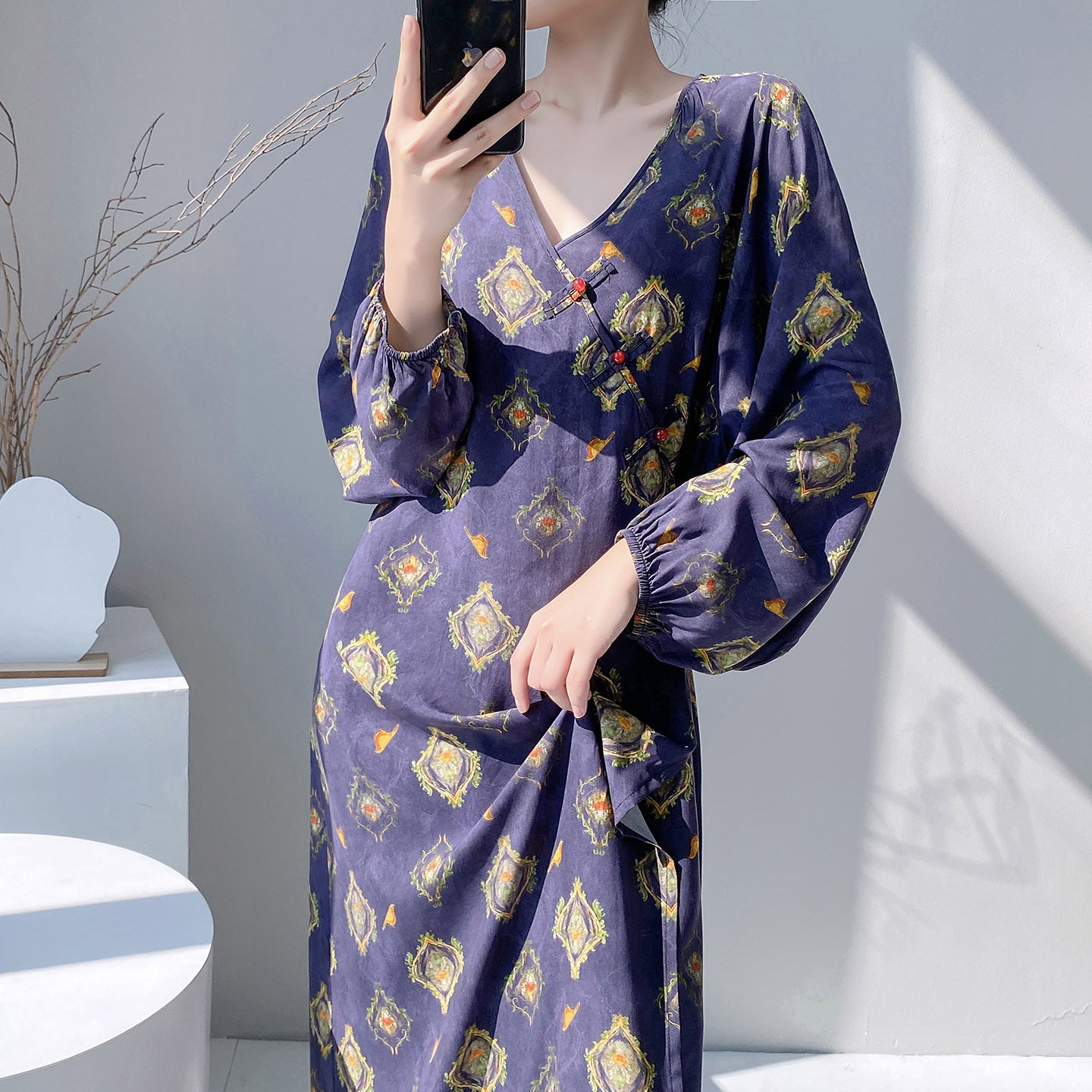 Women's  Floral-print Comfortable Dress